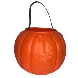 VINTAGE Halloween 70s AJ Renzi Witch Pumpkin Trick Treat No. 800 Bucket Pail JOL